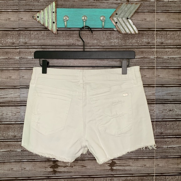 White Distressed Denim Shortie - Picture 4 of 6